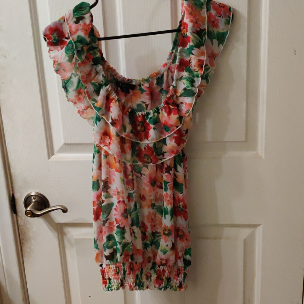 White Floral Blouse